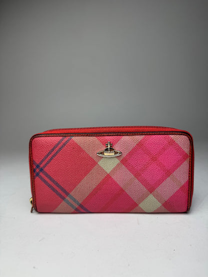 Vintage Vivienne Westwood Leather Checked Wallet Pink