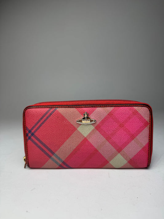 Vintage Vivienne Westwood Leather Checked Wallet Pink