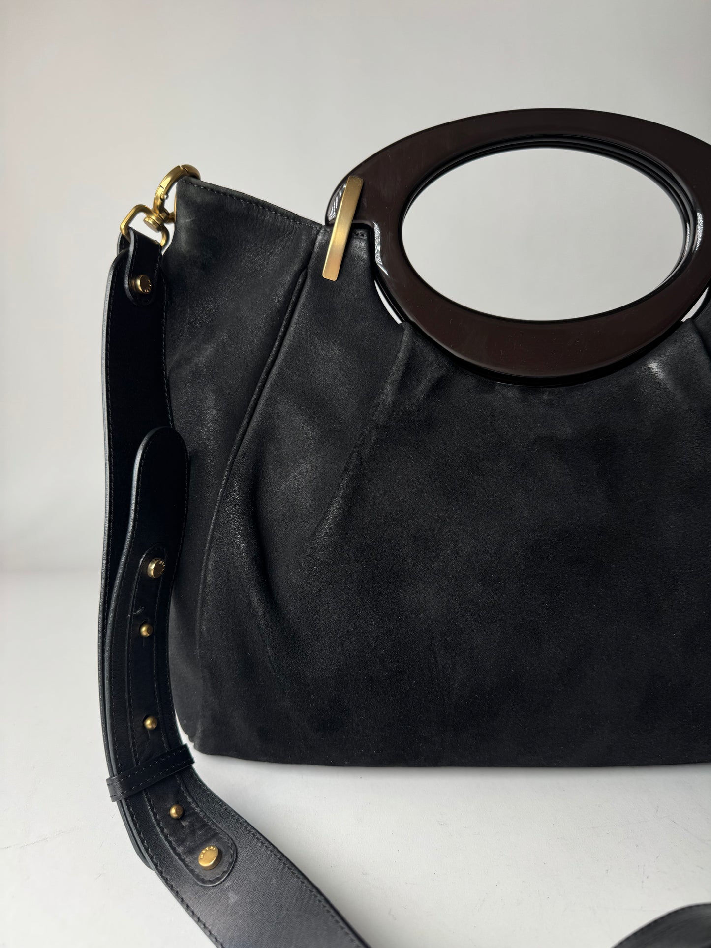 Vintage Marni 2Way Suede Leather Bag Black