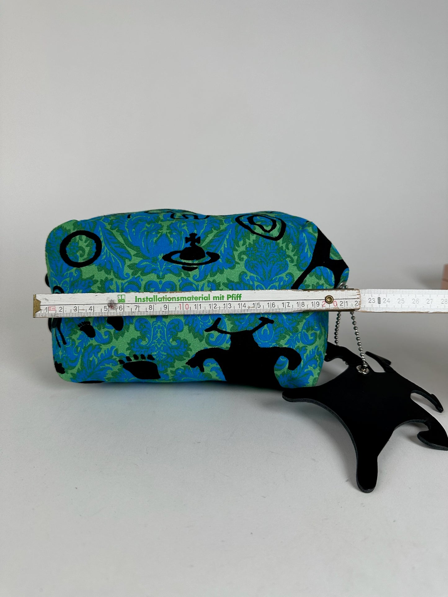 Vintage Vivienne Westwood Canvas Clutch Blue Green Black