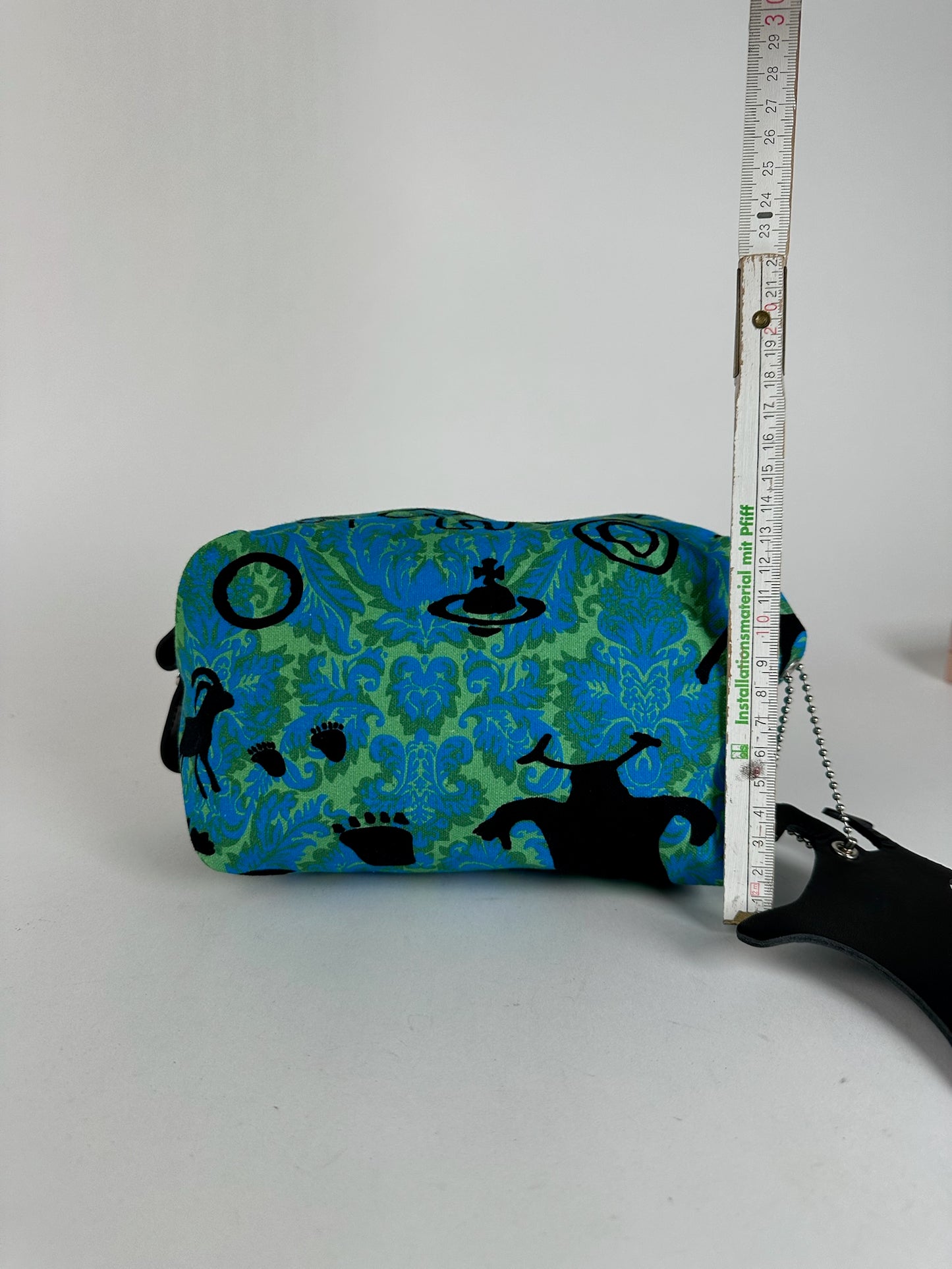 Vintage Vivienne Westwood Canvas Clutch Blue Green Black