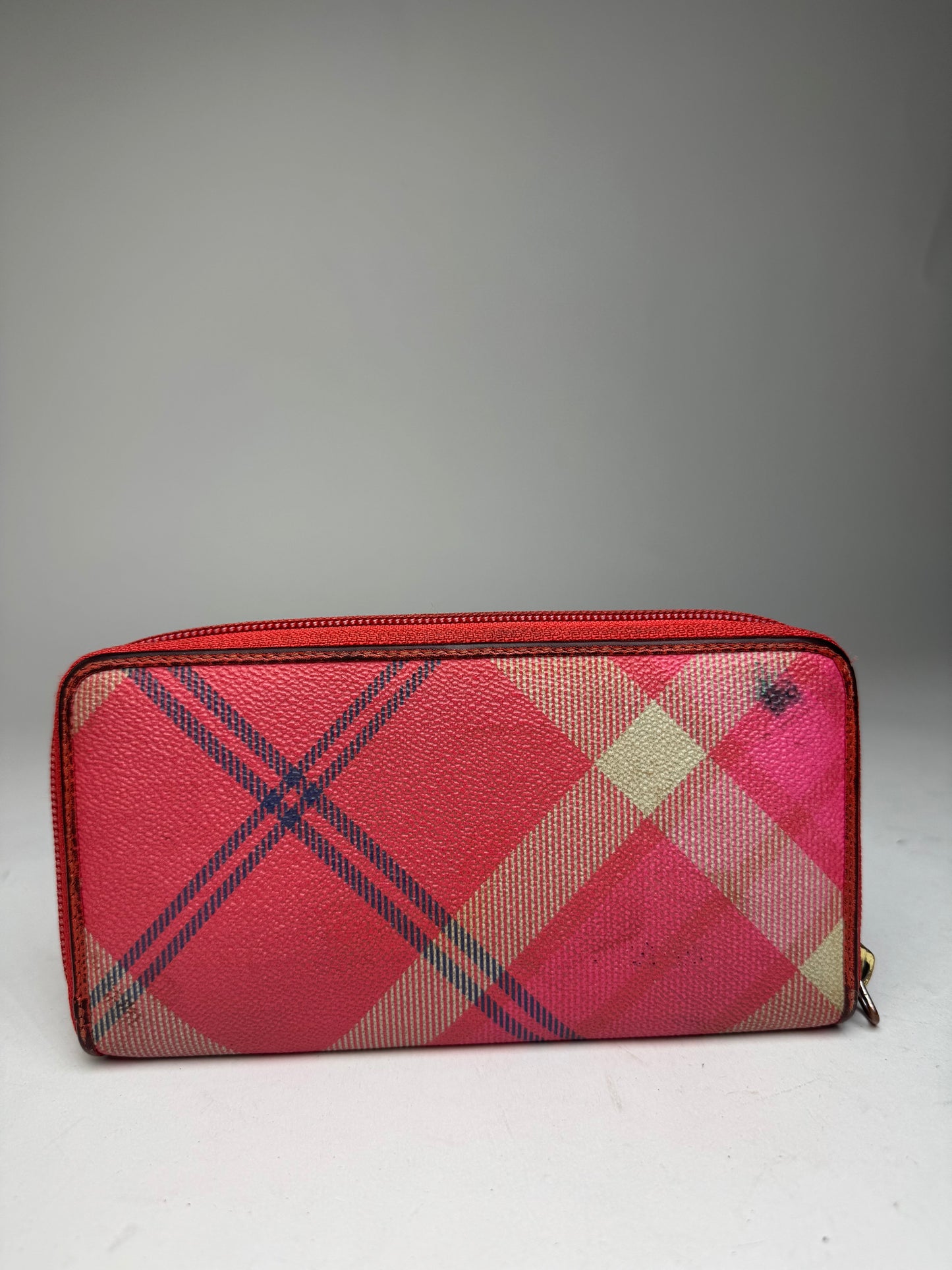 Vintage Vivienne Westwood Leather Checked Wallet Pink