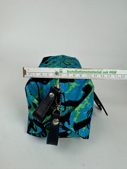 Vintage Vivienne Westwood Canvas Clutch Blue Green Black