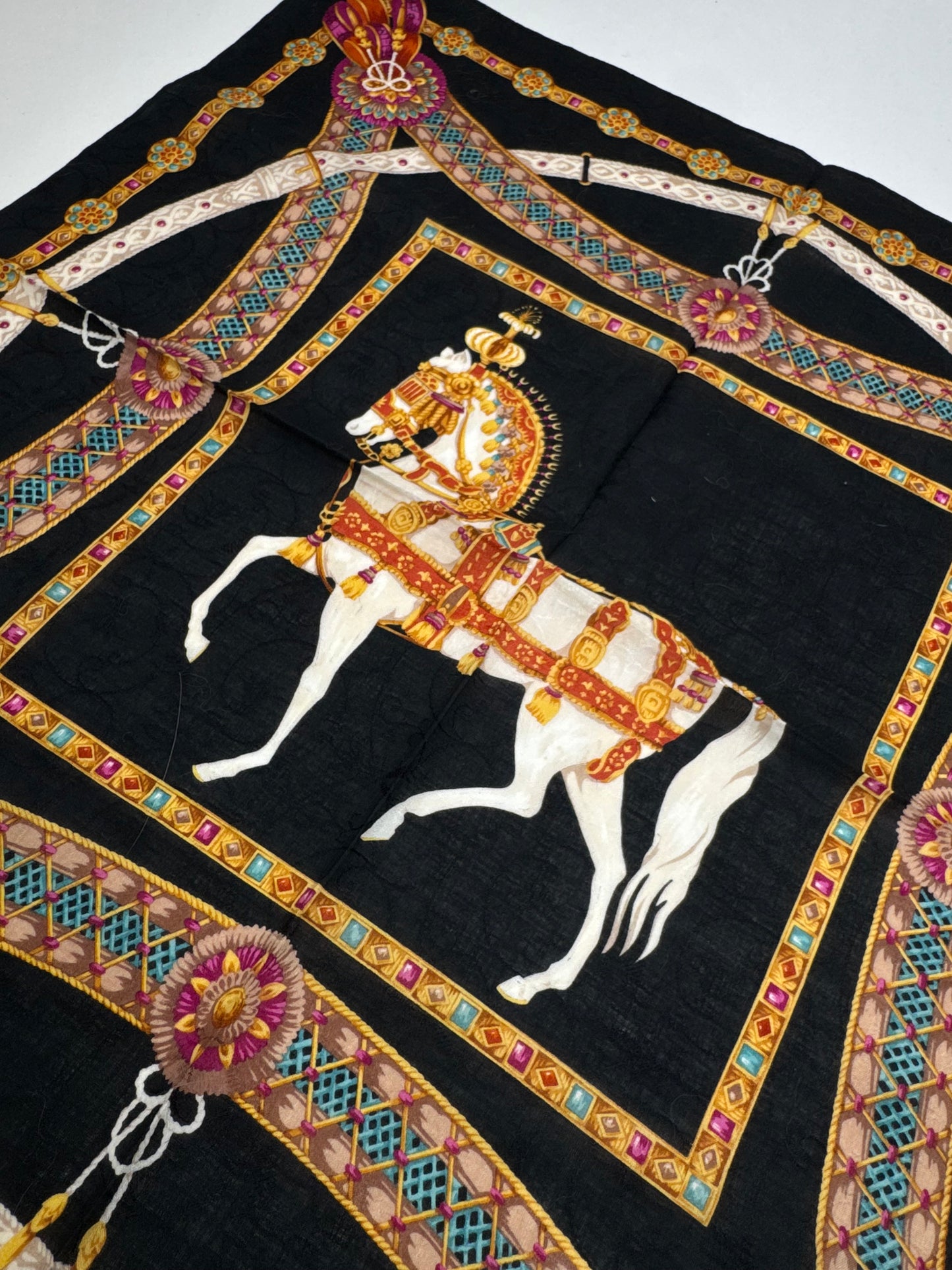 Vintage Celine Baroque scarf gold black