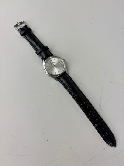 Vintage Fendi Stainless Steel Leather Strap Watch Silver Black