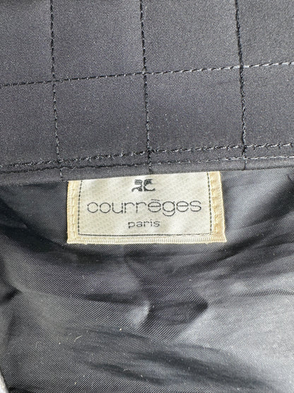Vintage Courreges Chain Shoulder Bag Black Nylon Silver