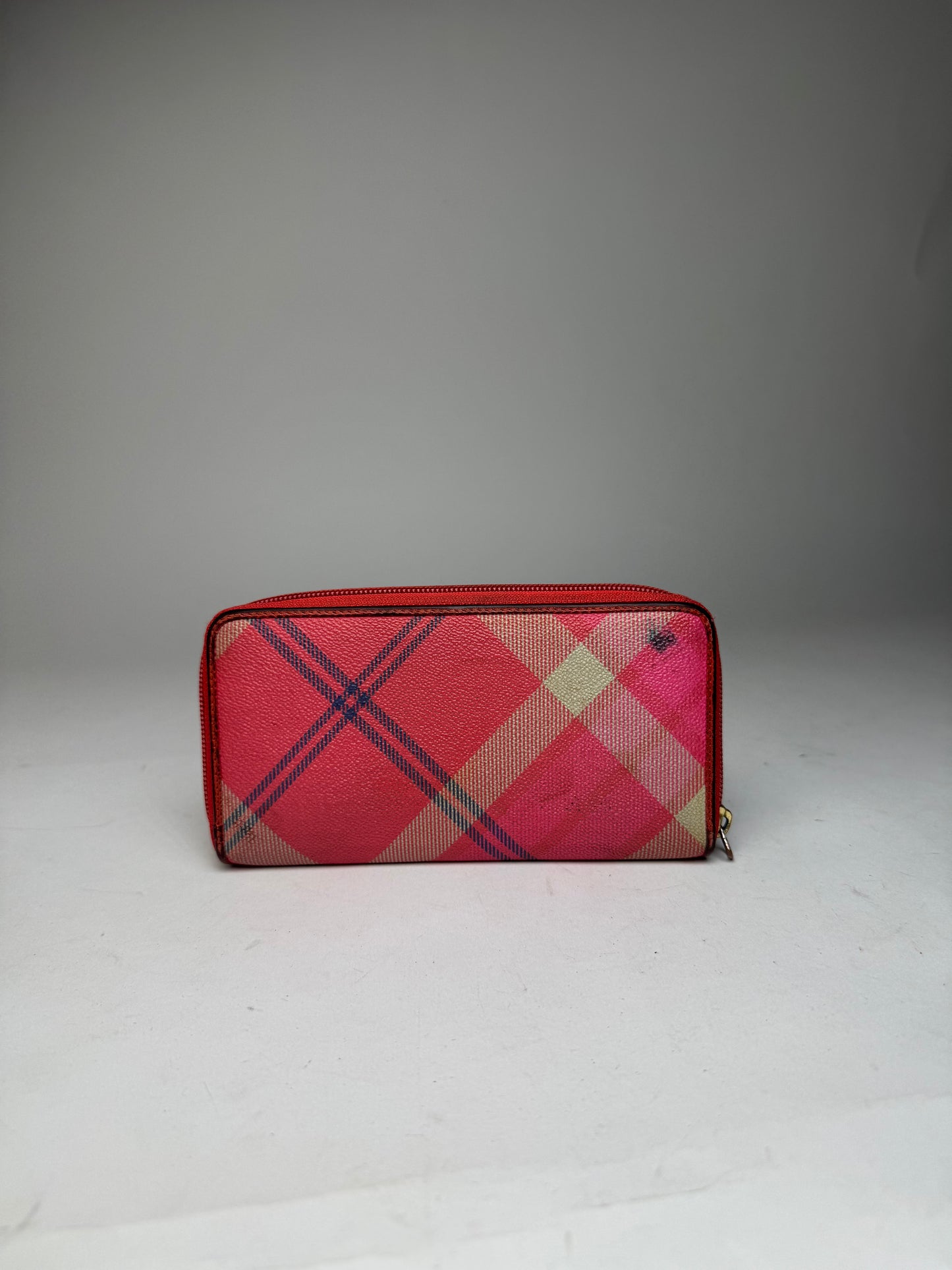 Vintage Vivienne Westwood Leather Checked Wallet Pink