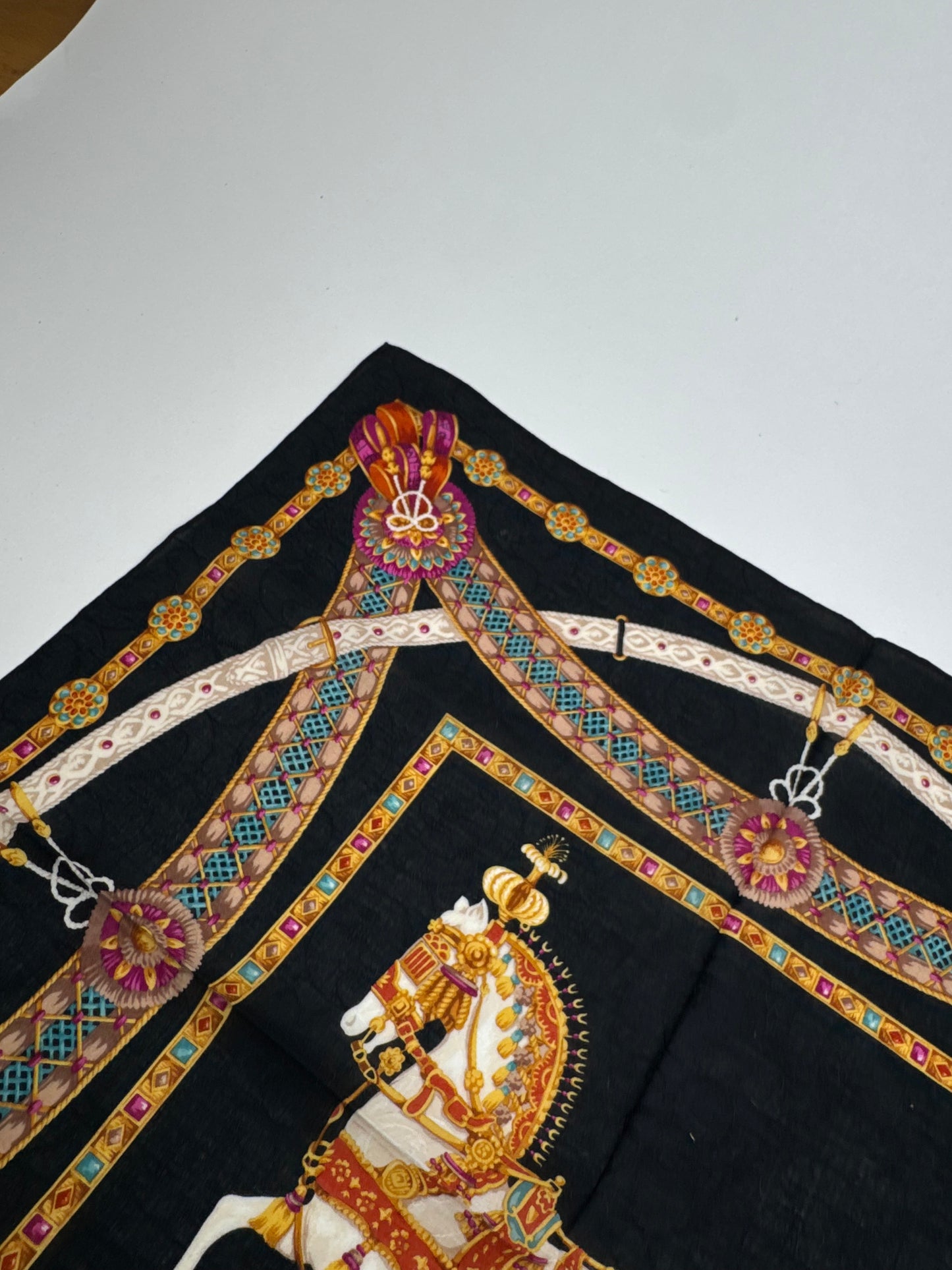 Vintage Celine Baroque scarf gold black