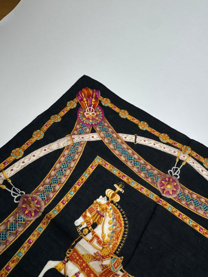 Vintage Celine Baroque scarf gold black