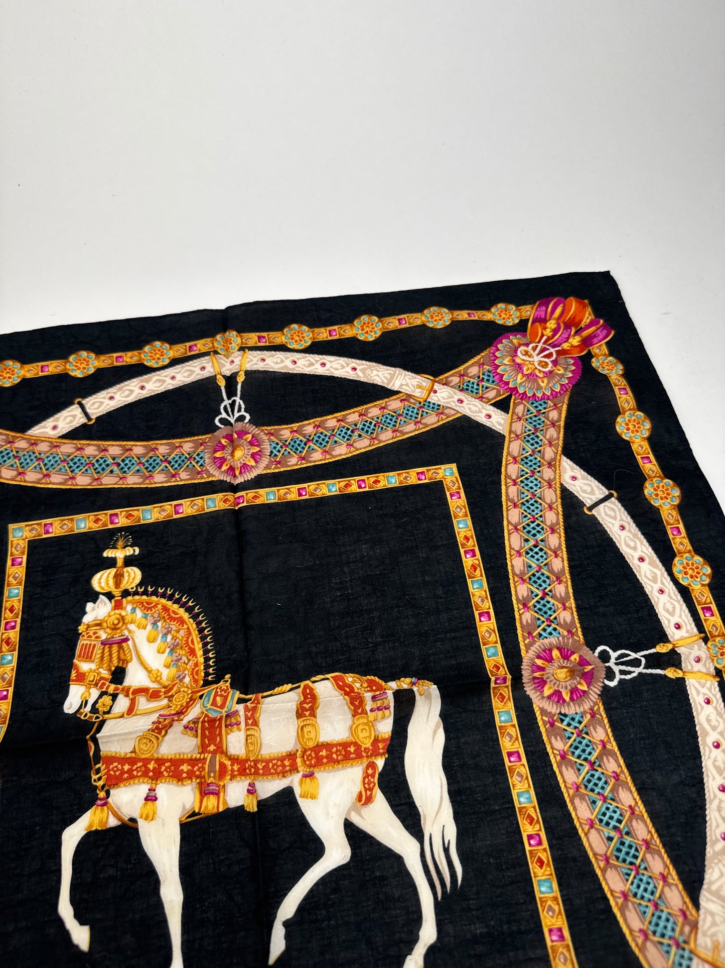 Vintage Celine Baroque scarf gold black