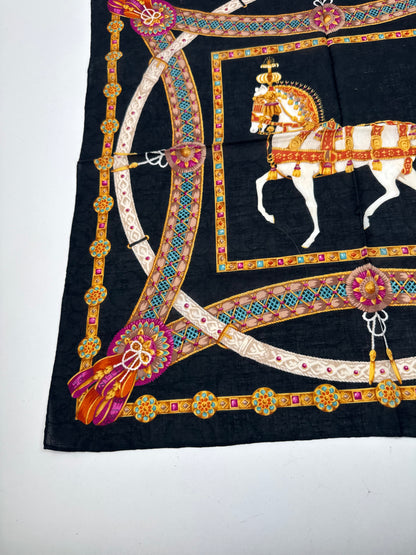 Vintage Celine Baroque scarf gold black