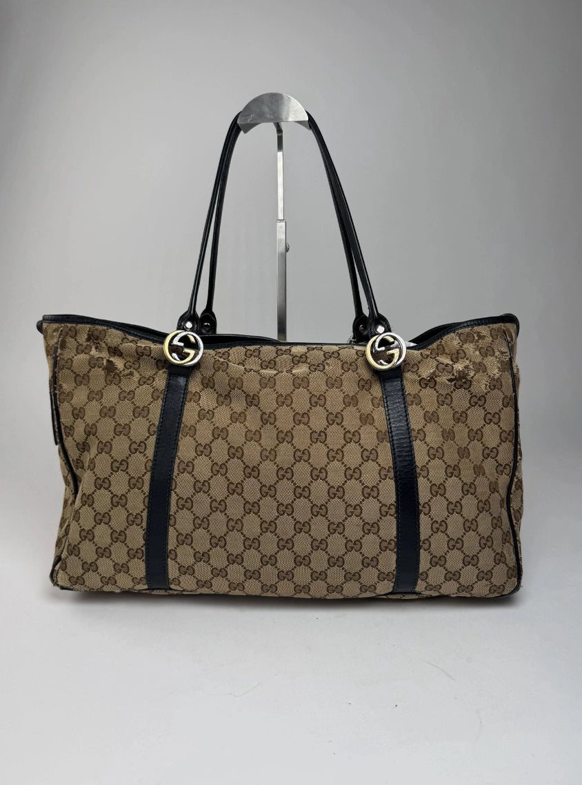 Vintage Gucci GG Canvas Tote Brown