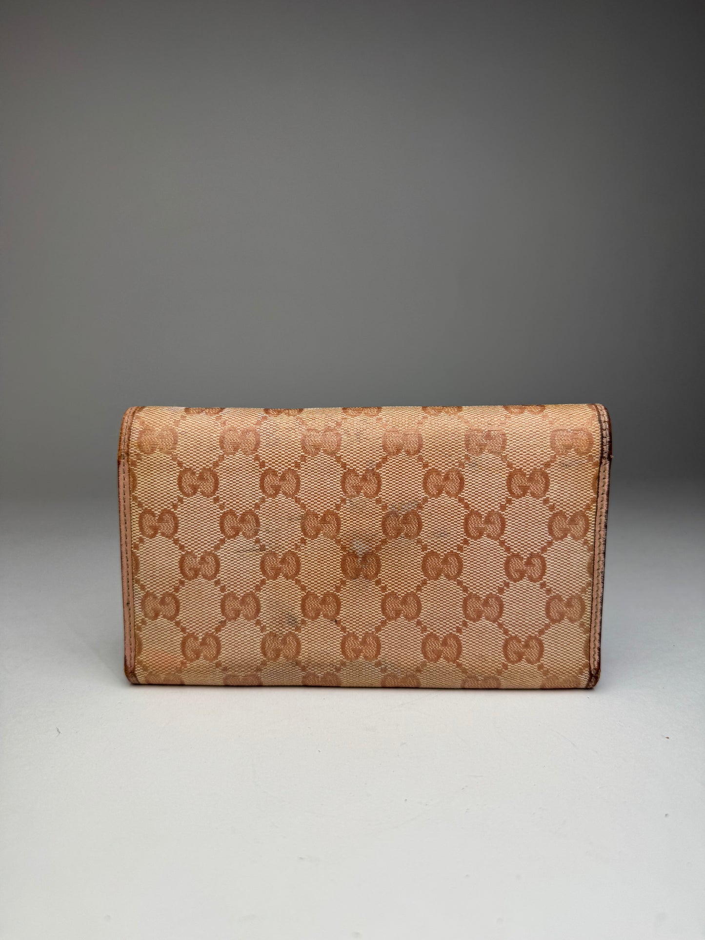 Vintage Gucci Monogram Wallet beige pink