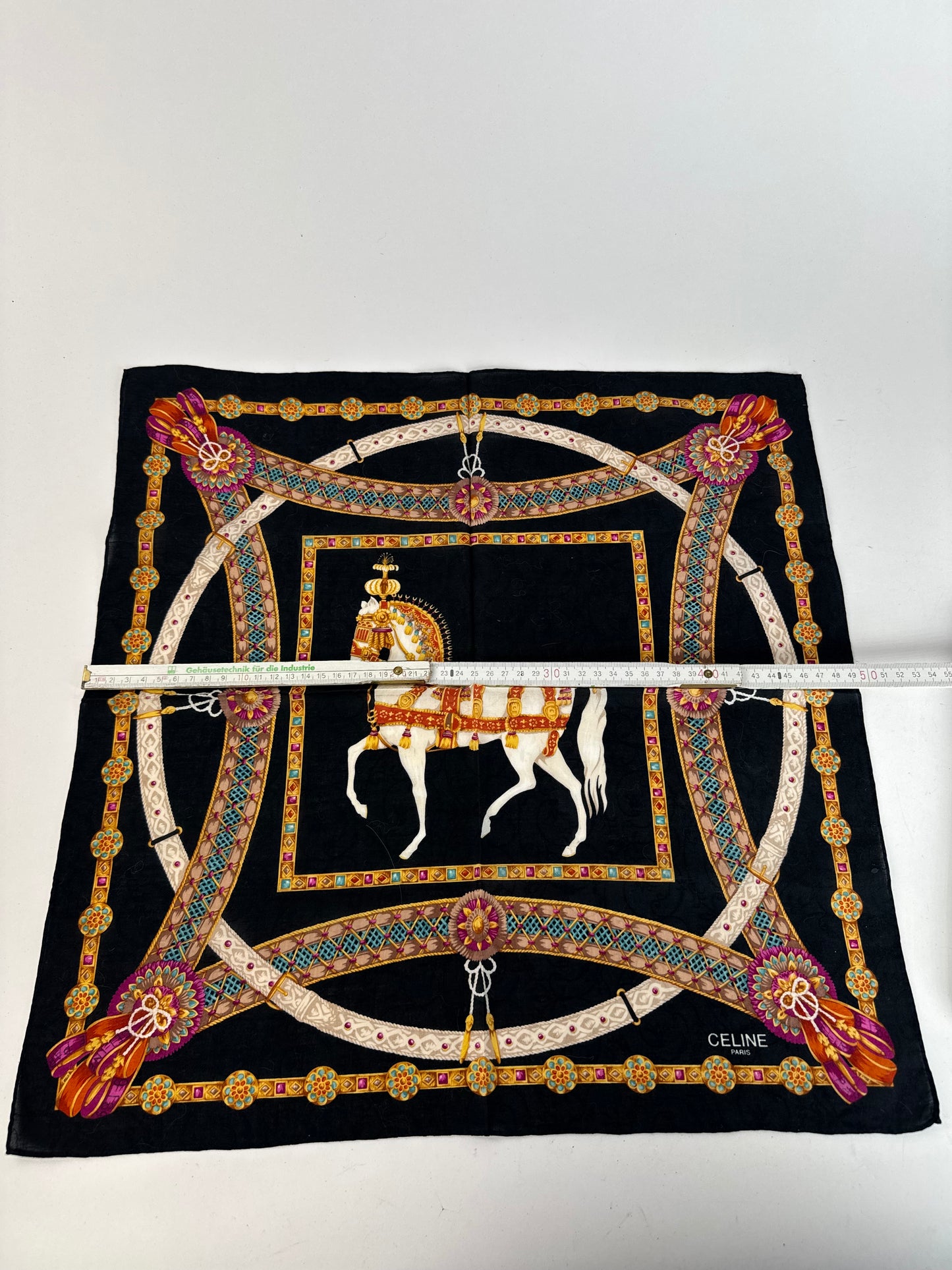 Vintage Celine Baroque scarf gold black