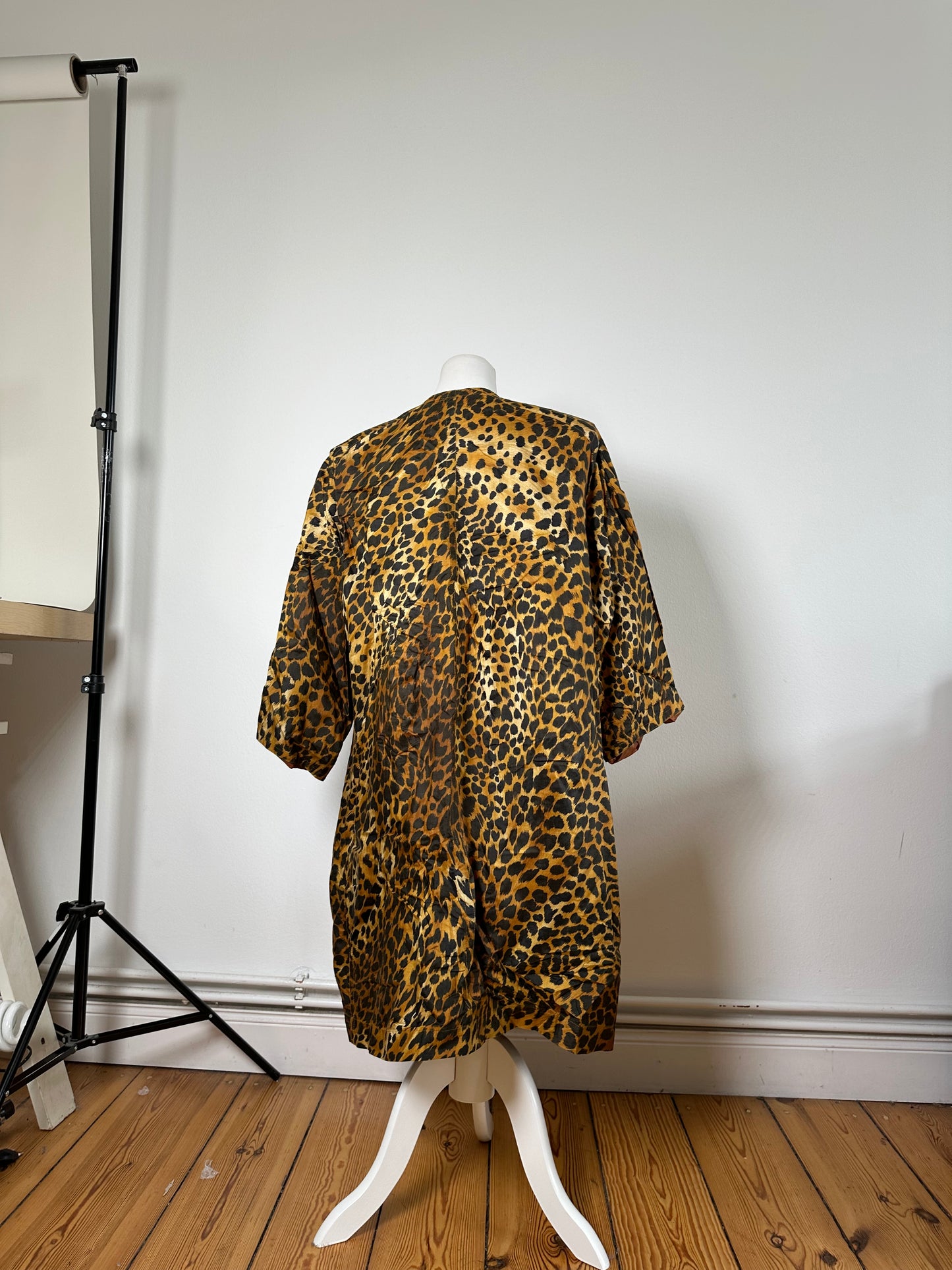 Vintage Givenchy Silk Blend Leopard Print Coat Yellow Brown L