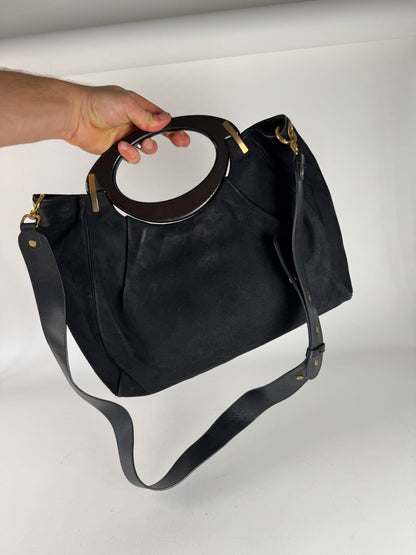 Vintage Marni 2Way Suede Leather Bag Black