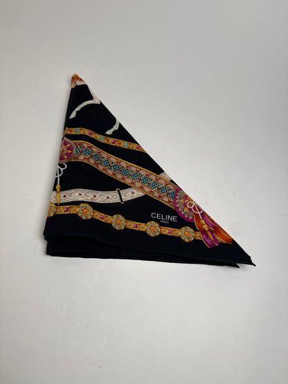 Vintage Celine Baroque scarf gold black