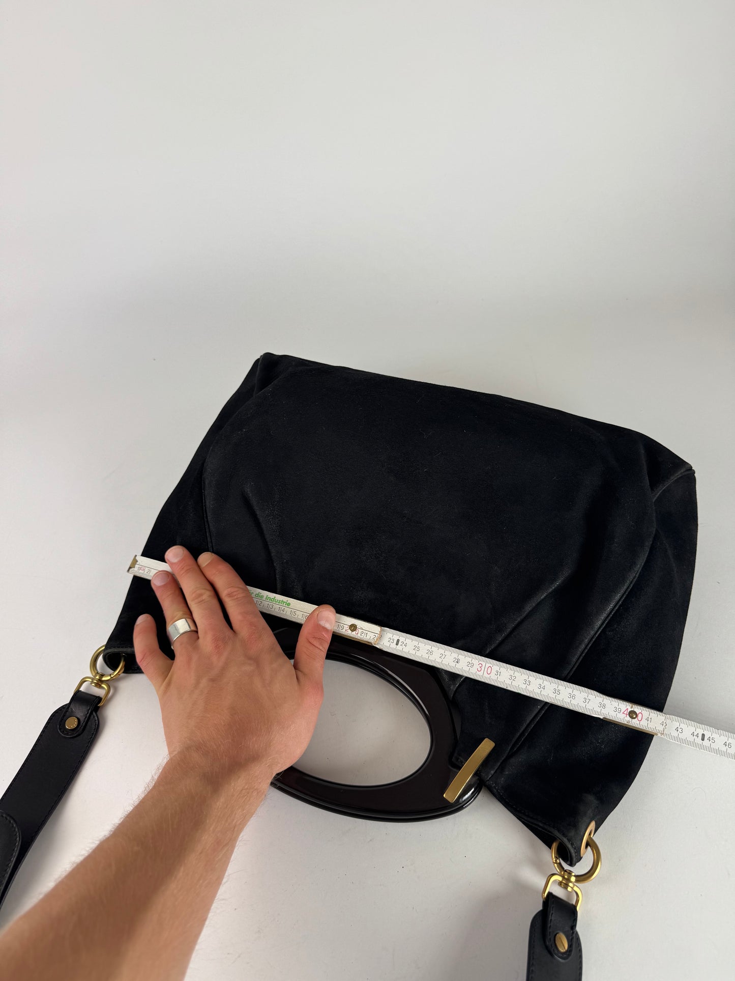 Vintage Marni 2Way Suede Leather Bag Black