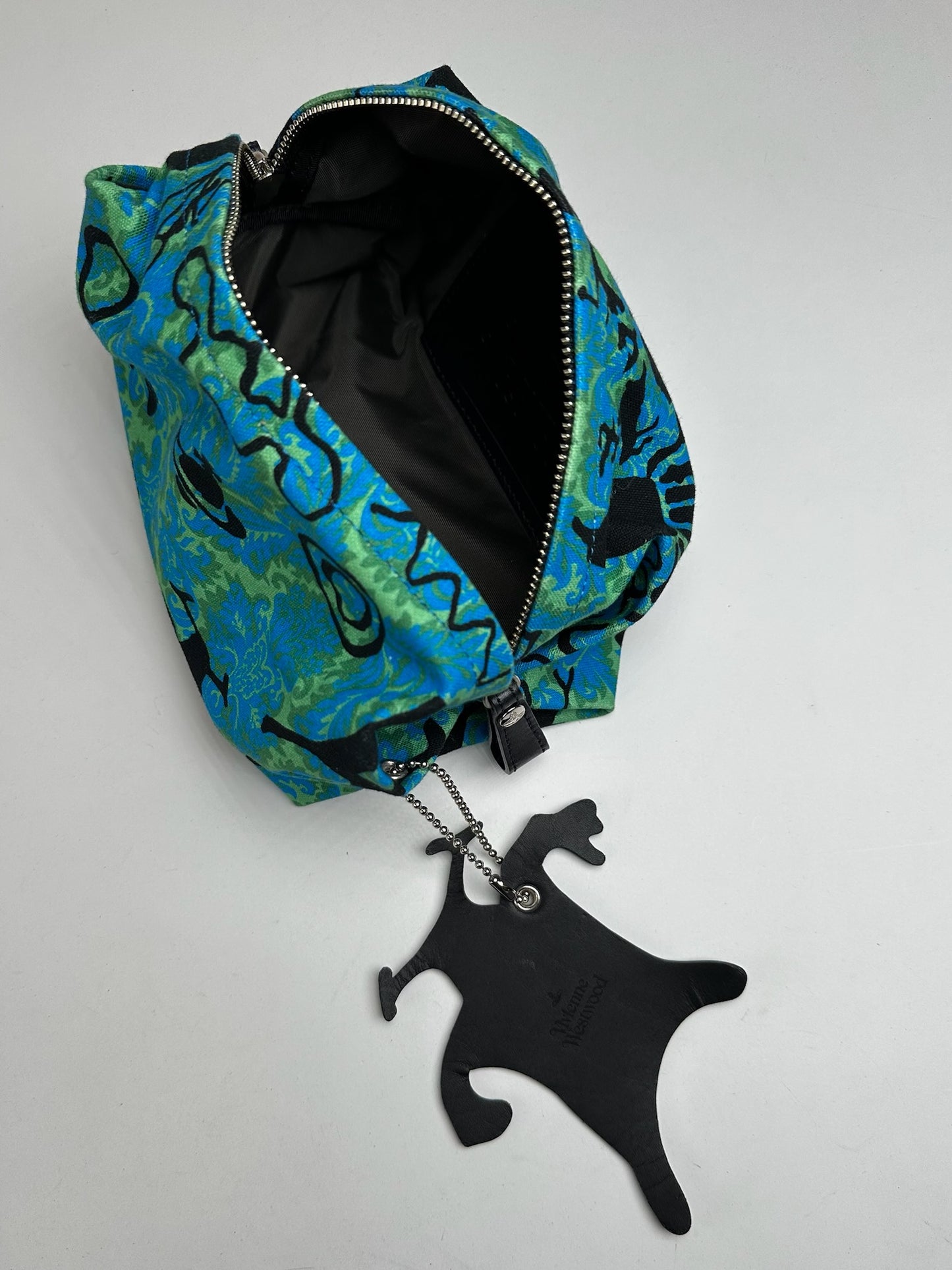 Vintage Vivienne Westwood Canvas Clutch Blue Green Black