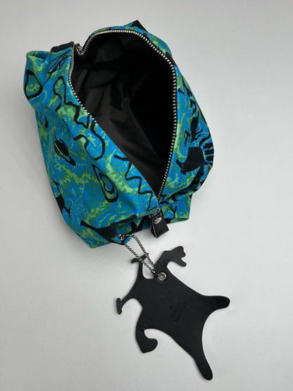 Vintage Vivienne Westwood Canvas Clutch Blue Green Black