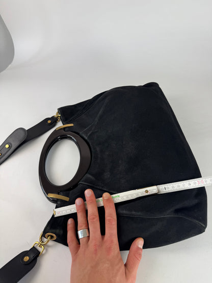 Vintage Marni 2Way Suede Leather Bag Black