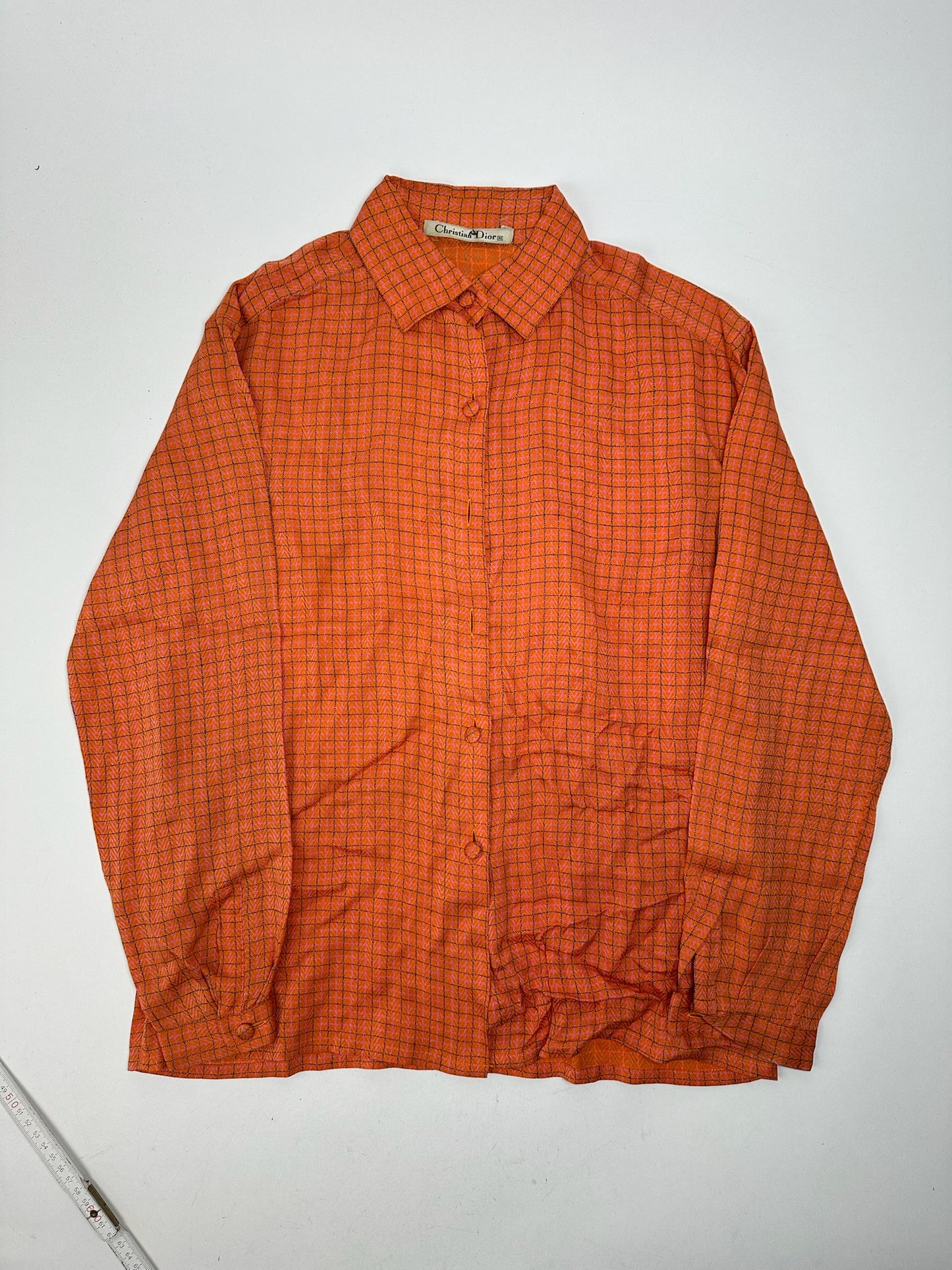 Vintage Dior Checked Shirt orange black