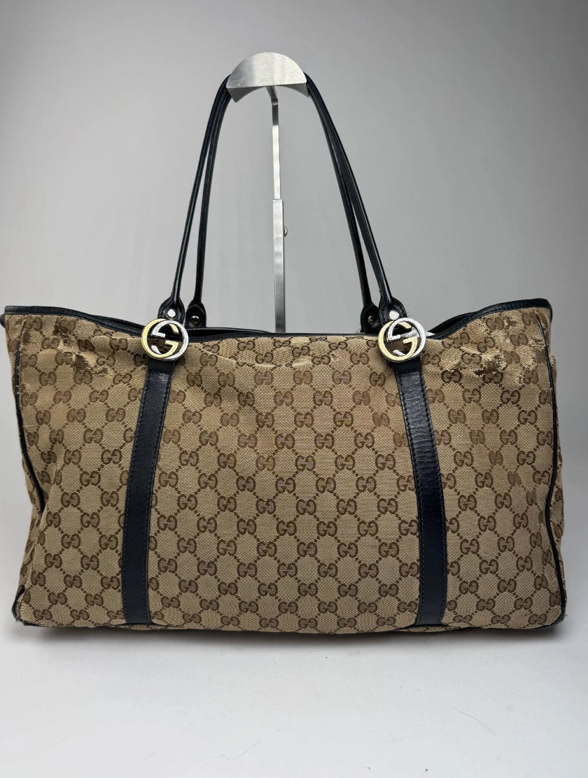 Vintage Gucci GG Canvas Tote Brown