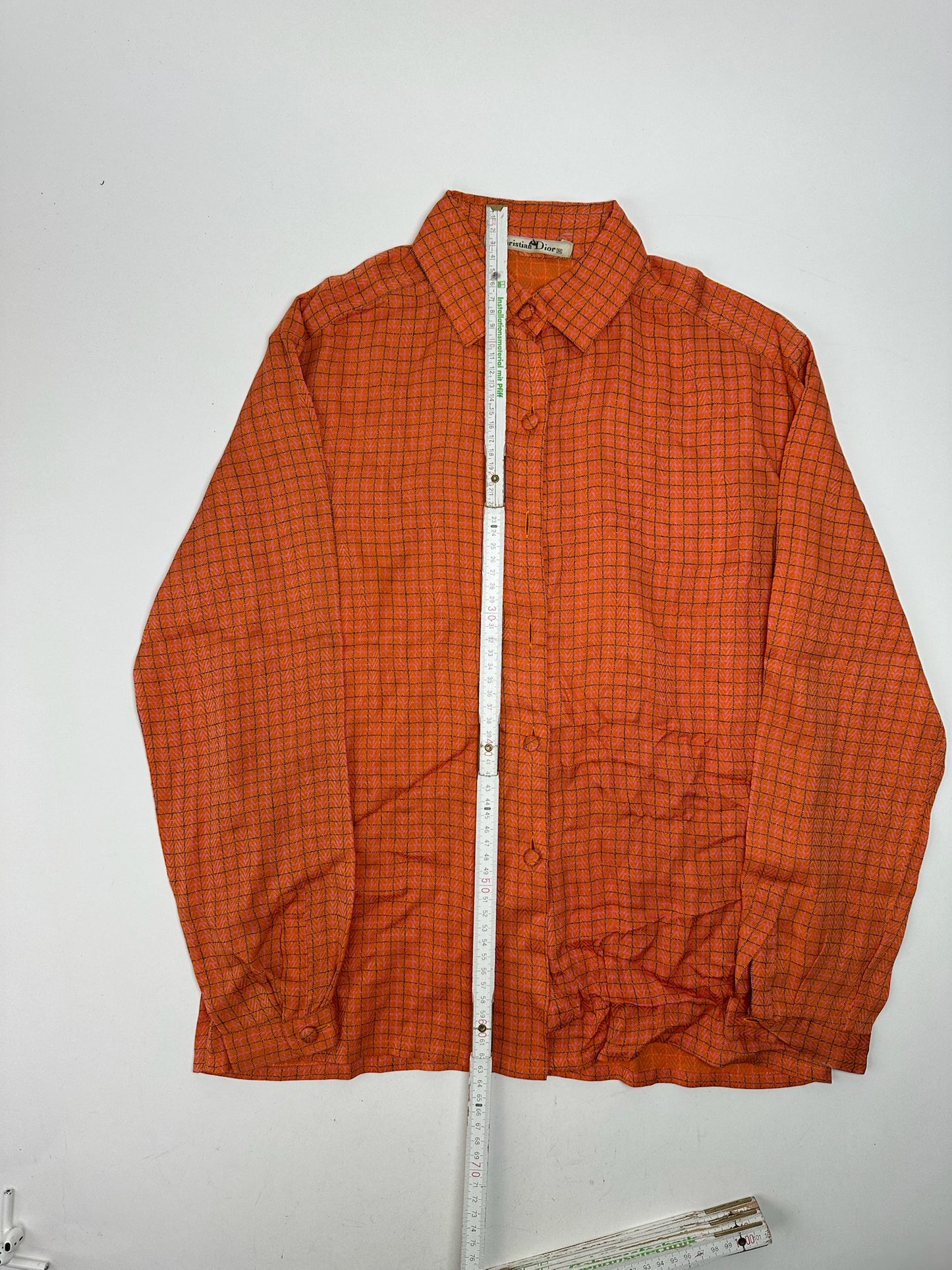 Vintage Dior Checked Shirt orange black