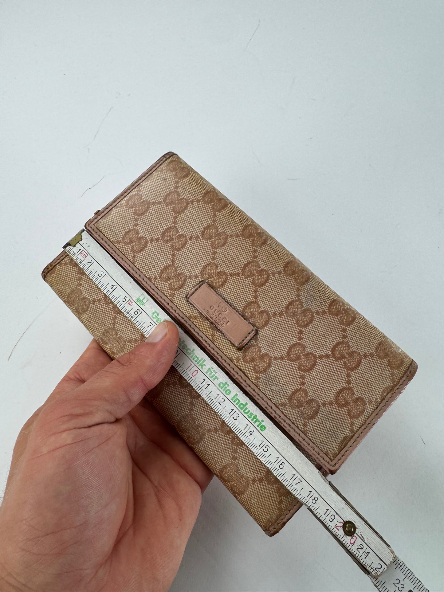 Vintage Gucci Monogram Wallet beige pink