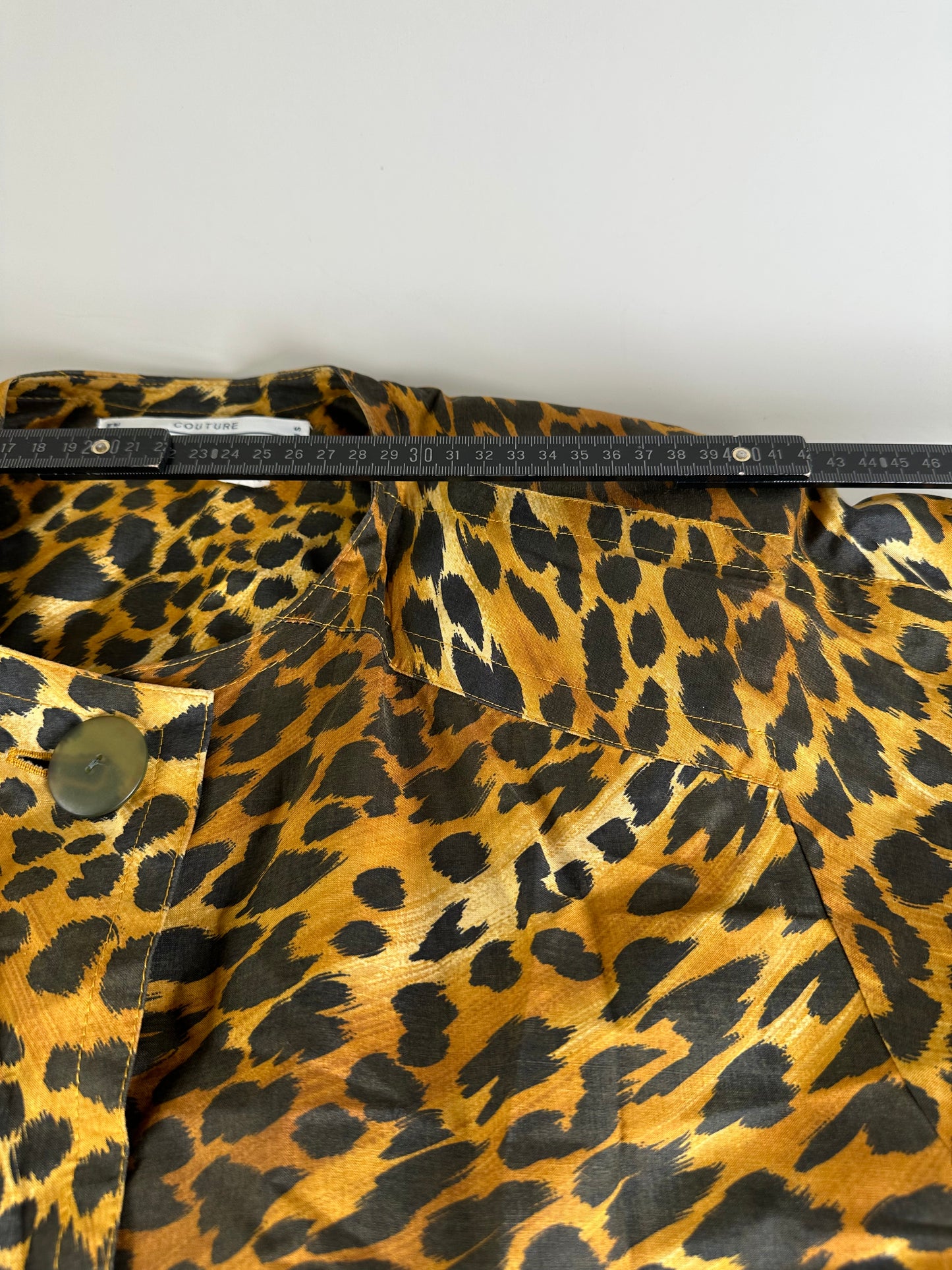 Vintage Givenchy Silk Blend Leopard Print Coat Yellow Brown L