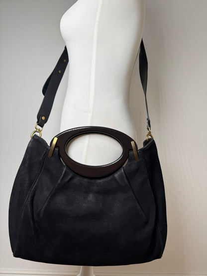 Vintage Marni 2Way Suede Leather Bag Black