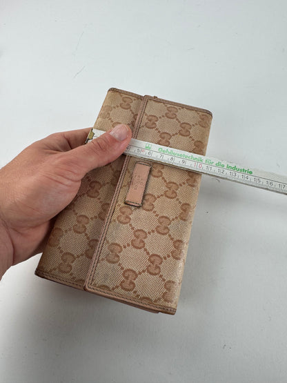 Vintage Gucci Monogram Wallet beige pink