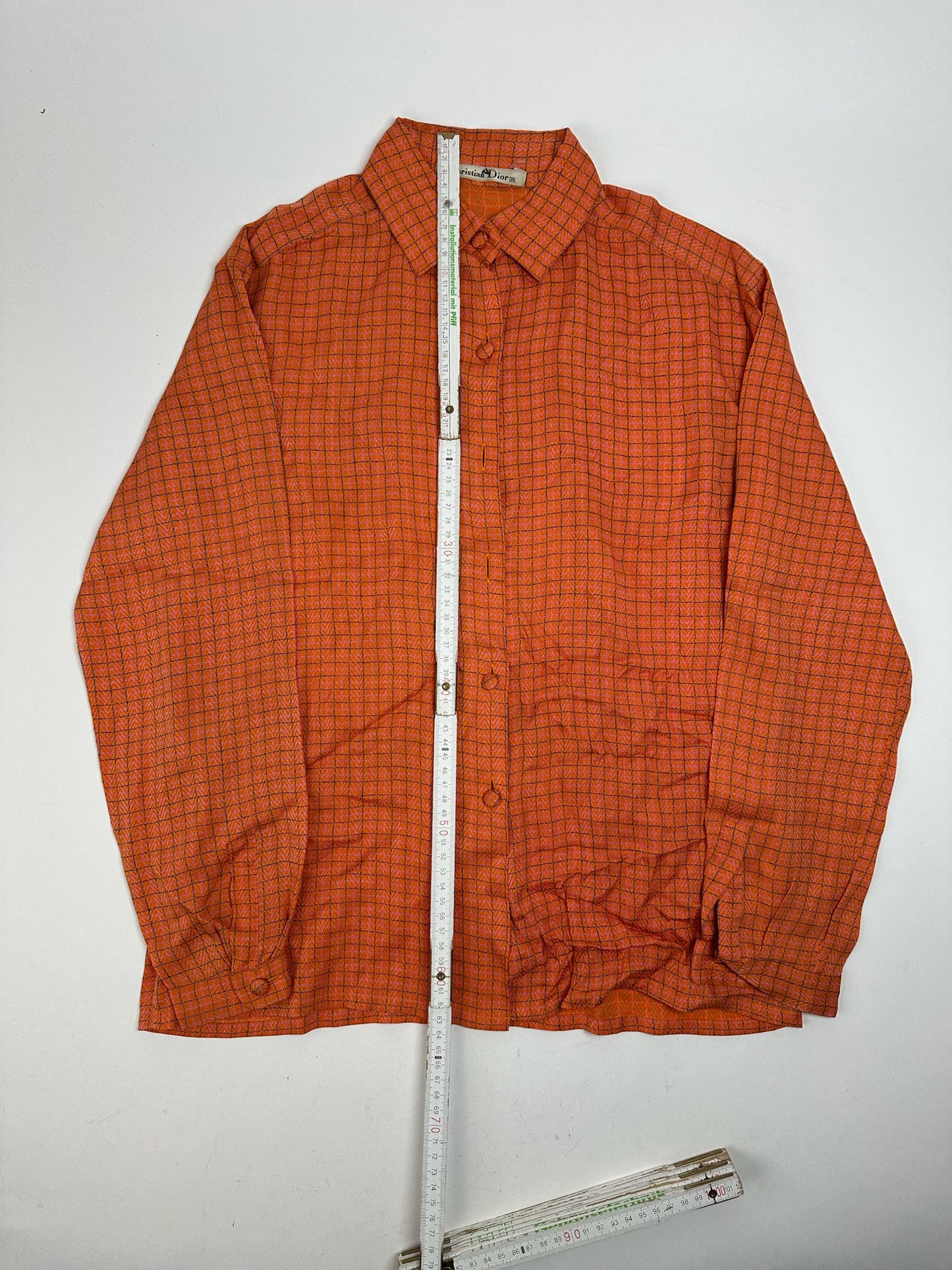 Vintage Dior Checked Shirt orange black