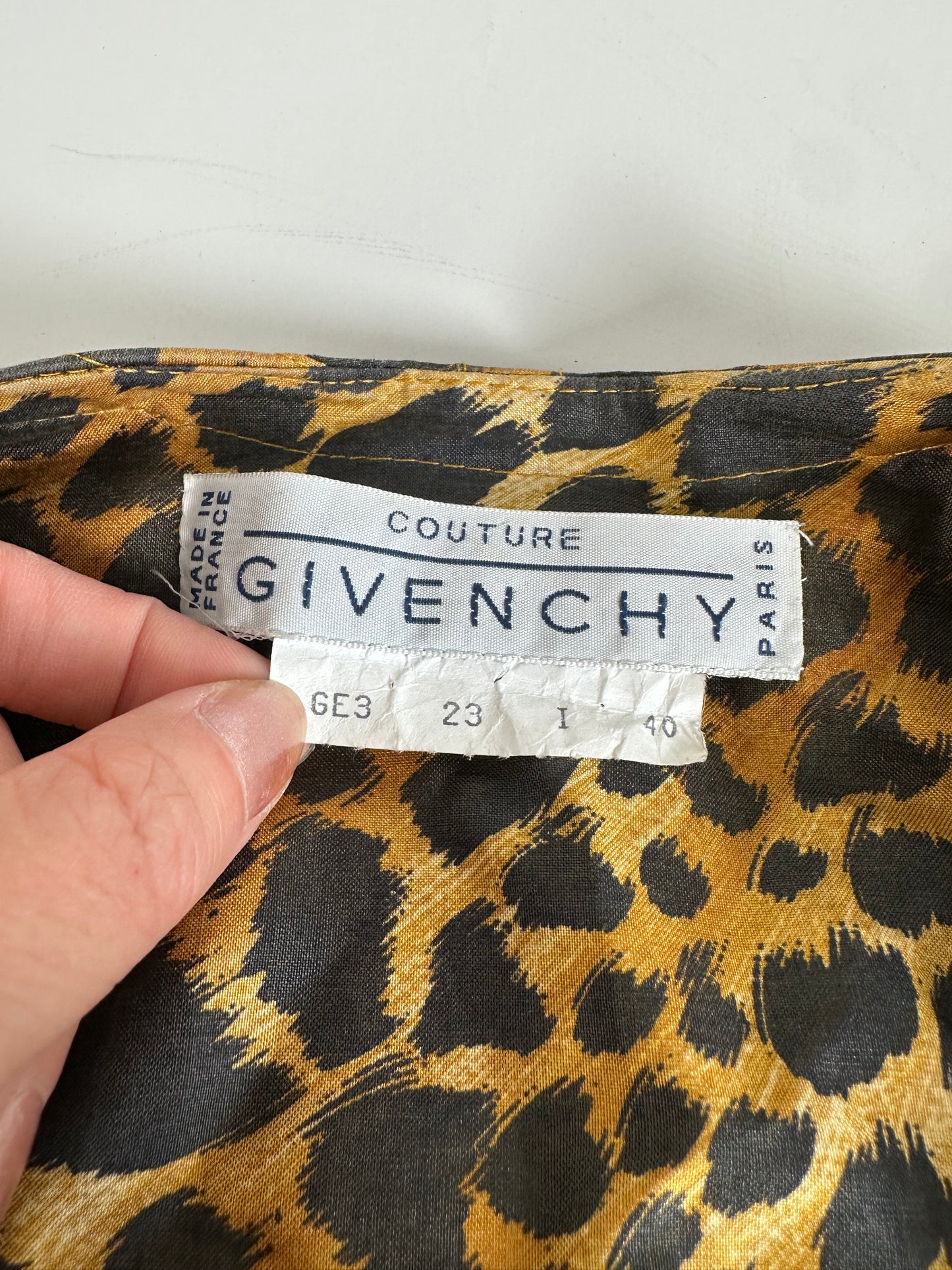 Vintage Givenchy Silk Blend Leopard Print Coat Yellow Brown L