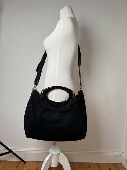 Vintage Marni 2Way Suede Leather Bag Black