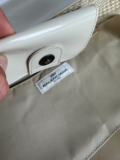 Sac Balenciaga vintage en cuir verni blanc