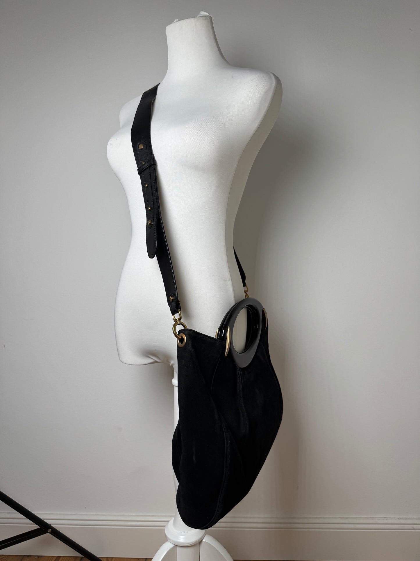 Vintage Marni 2Way Suede Leather Bag Black