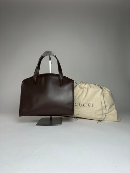 Vintage Gucci Leather Handbag Brown