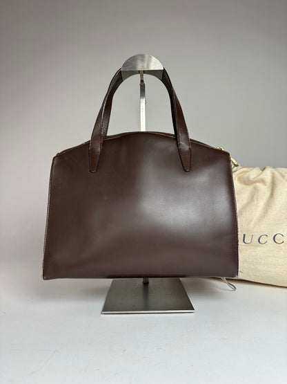 Vintage Gucci Leather Handbag Brown