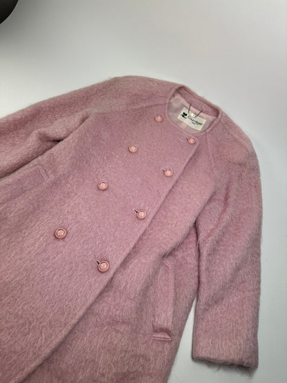 Vintage Courreges Fake Fur Coat Pink L