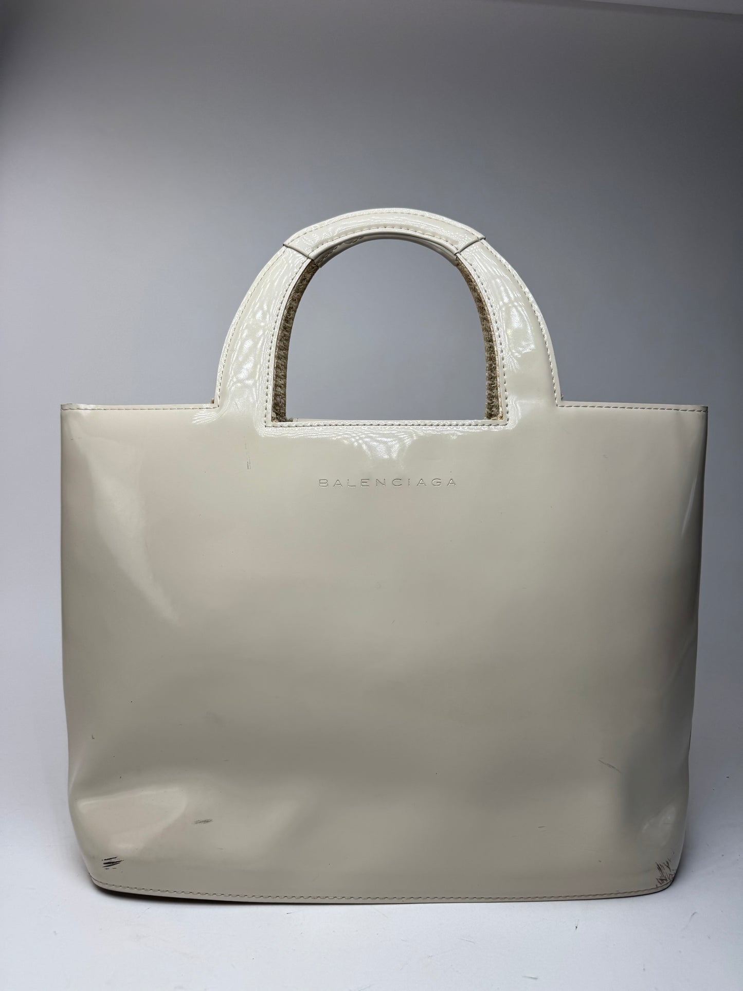 Sac Balenciaga vintage en cuir verni blanc