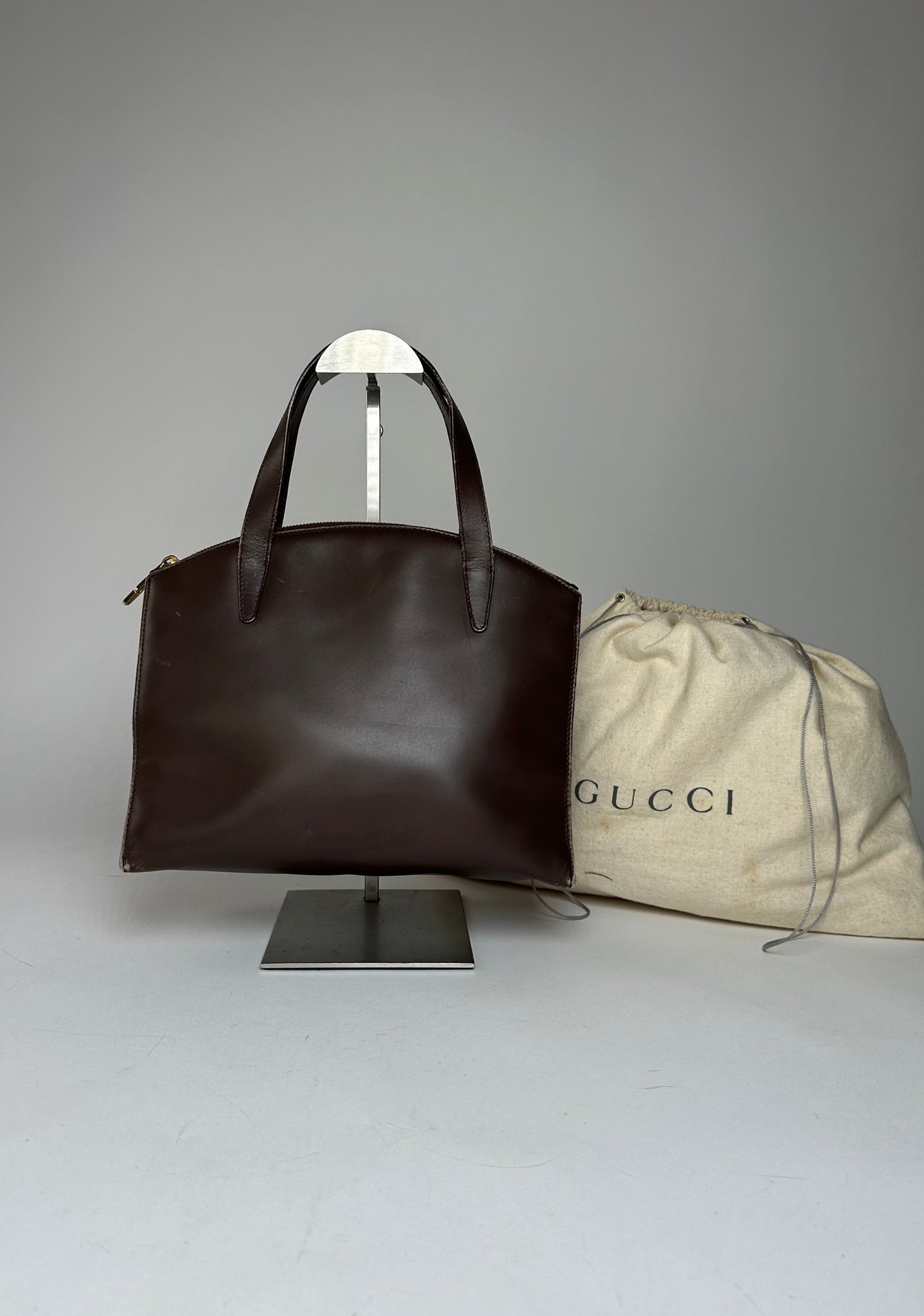 Vintage Gucci Leather Handbag Brown
