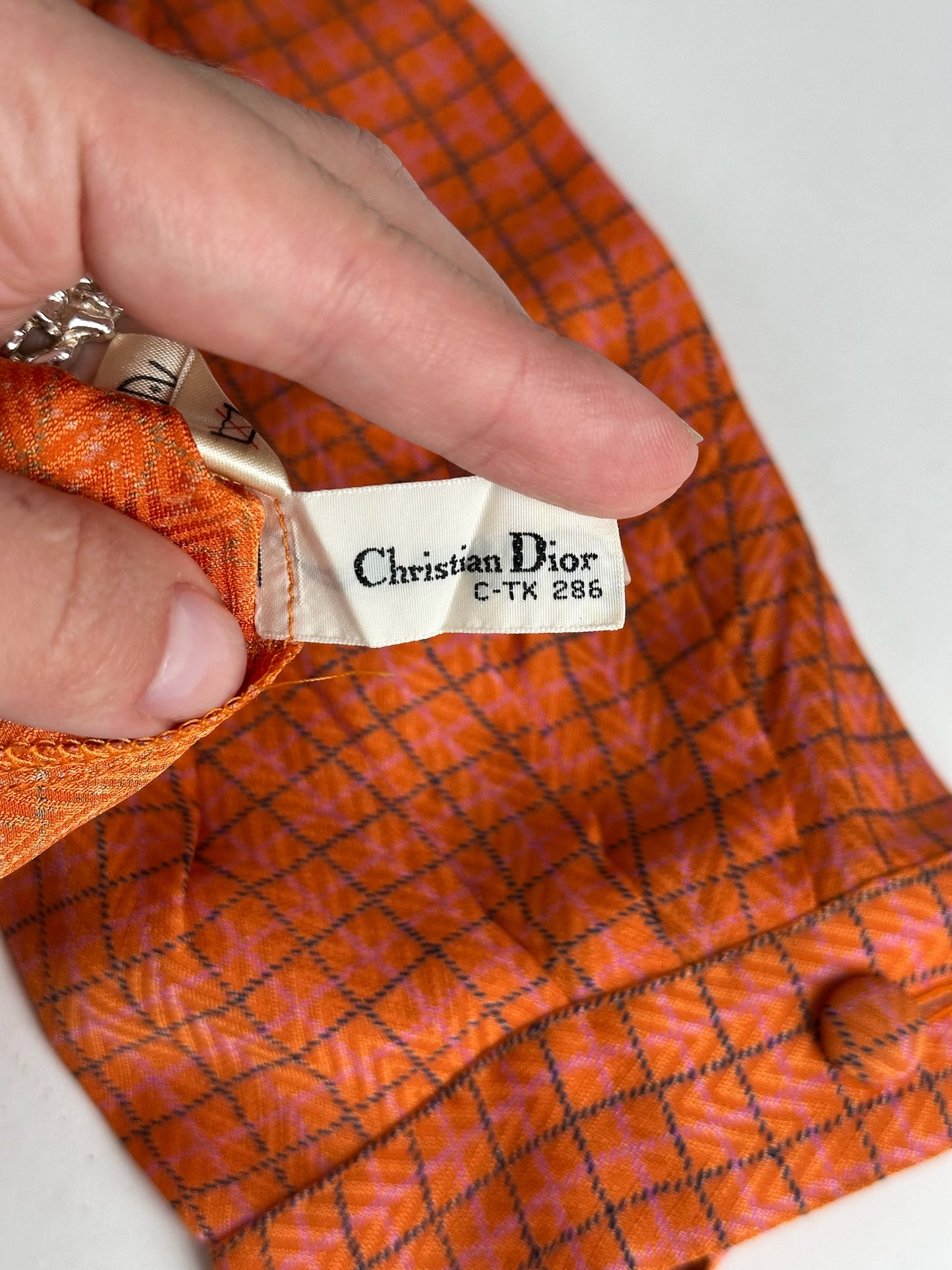 Vintage Dior Checked Shirt orange black