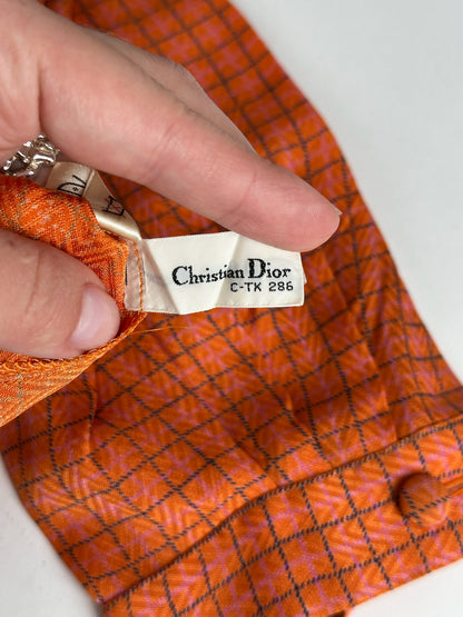 Vintage Dior Checked Shirt orange black