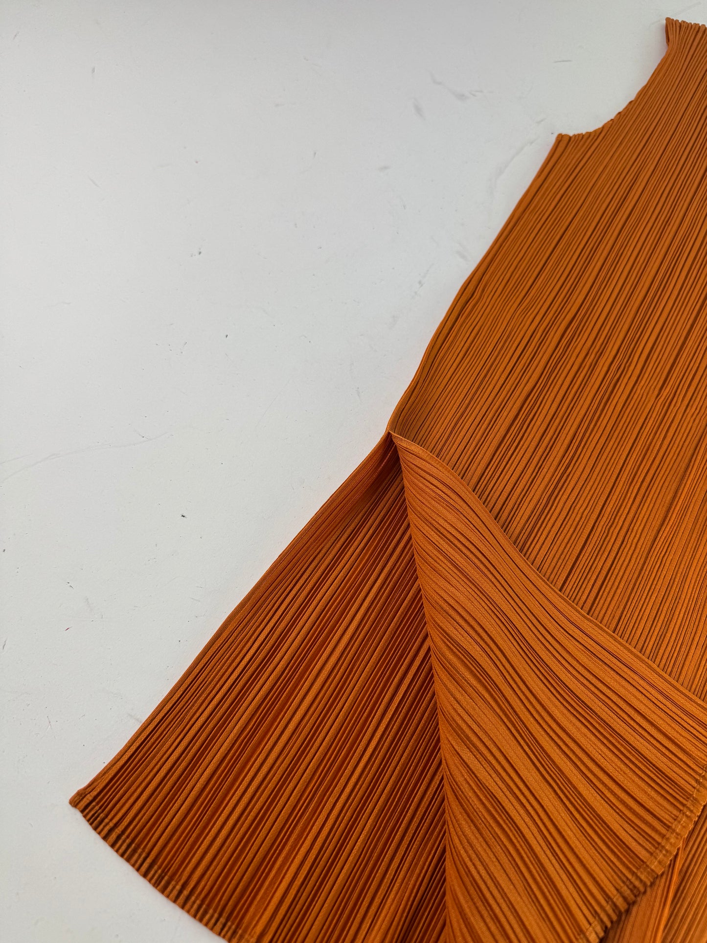 Vintage Issey Miyake Pleats Please Plissee Shirt Dress Orange M