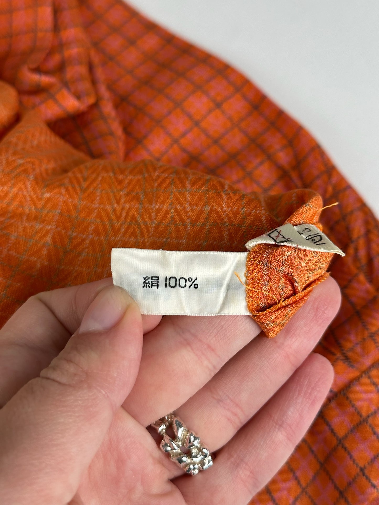 Vintage Dior Checked Shirt orange black
