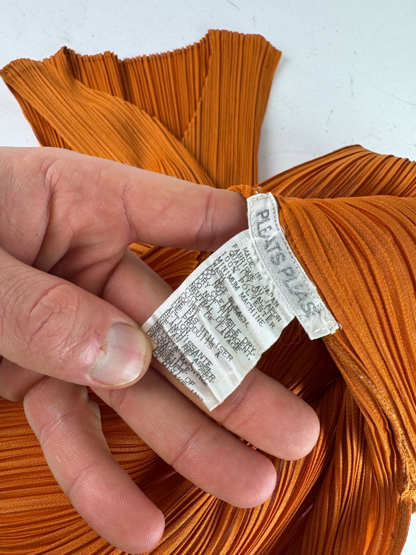 Vintage Issey Miyake Pleats Please Plissee Shirt Dress Orange M