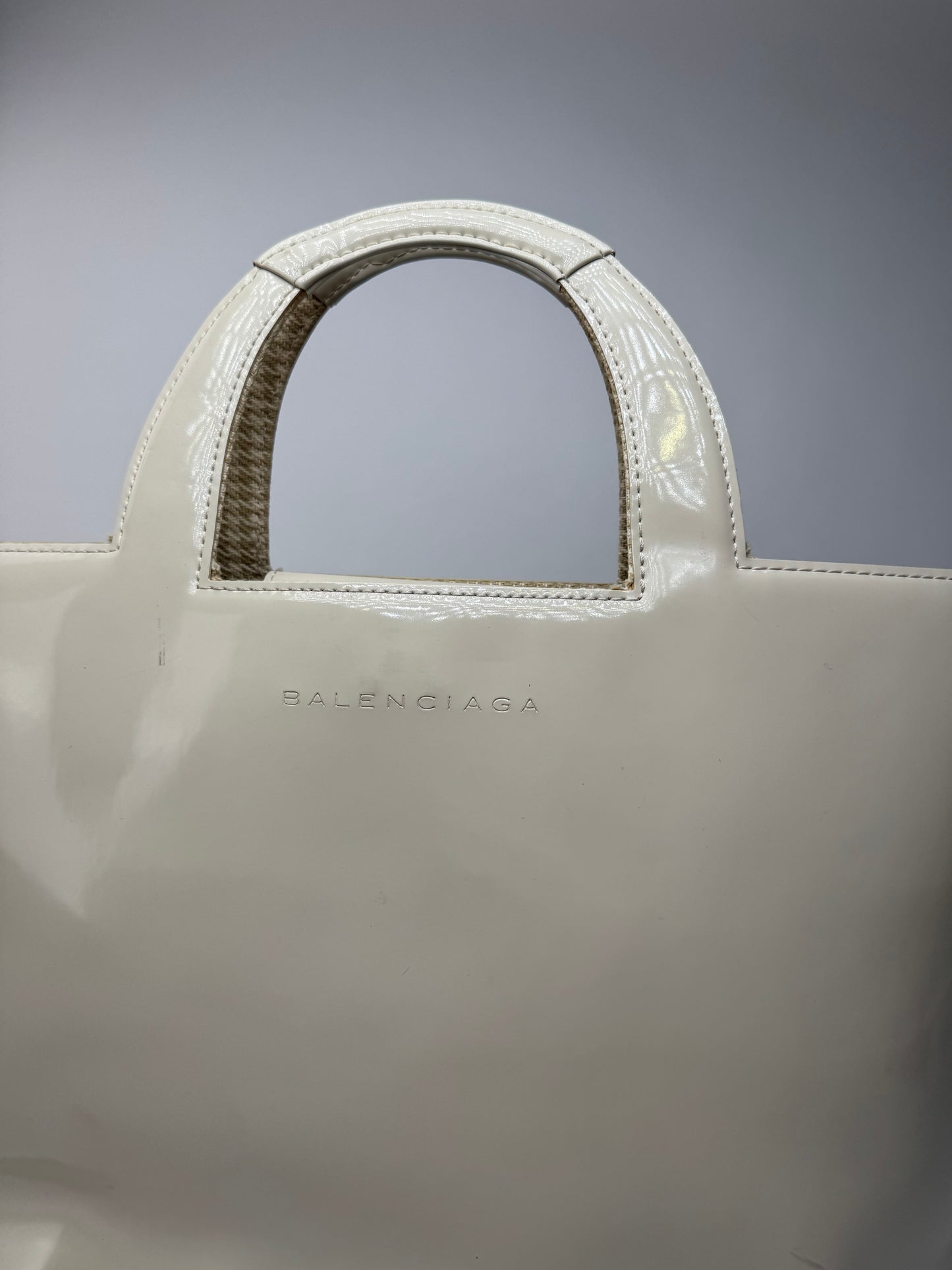 Sac Balenciaga vintage en cuir verni blanc