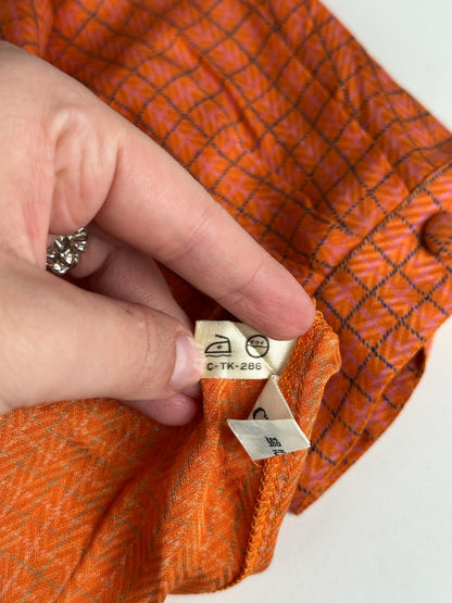 Vintage Dior Checked Shirt orange black