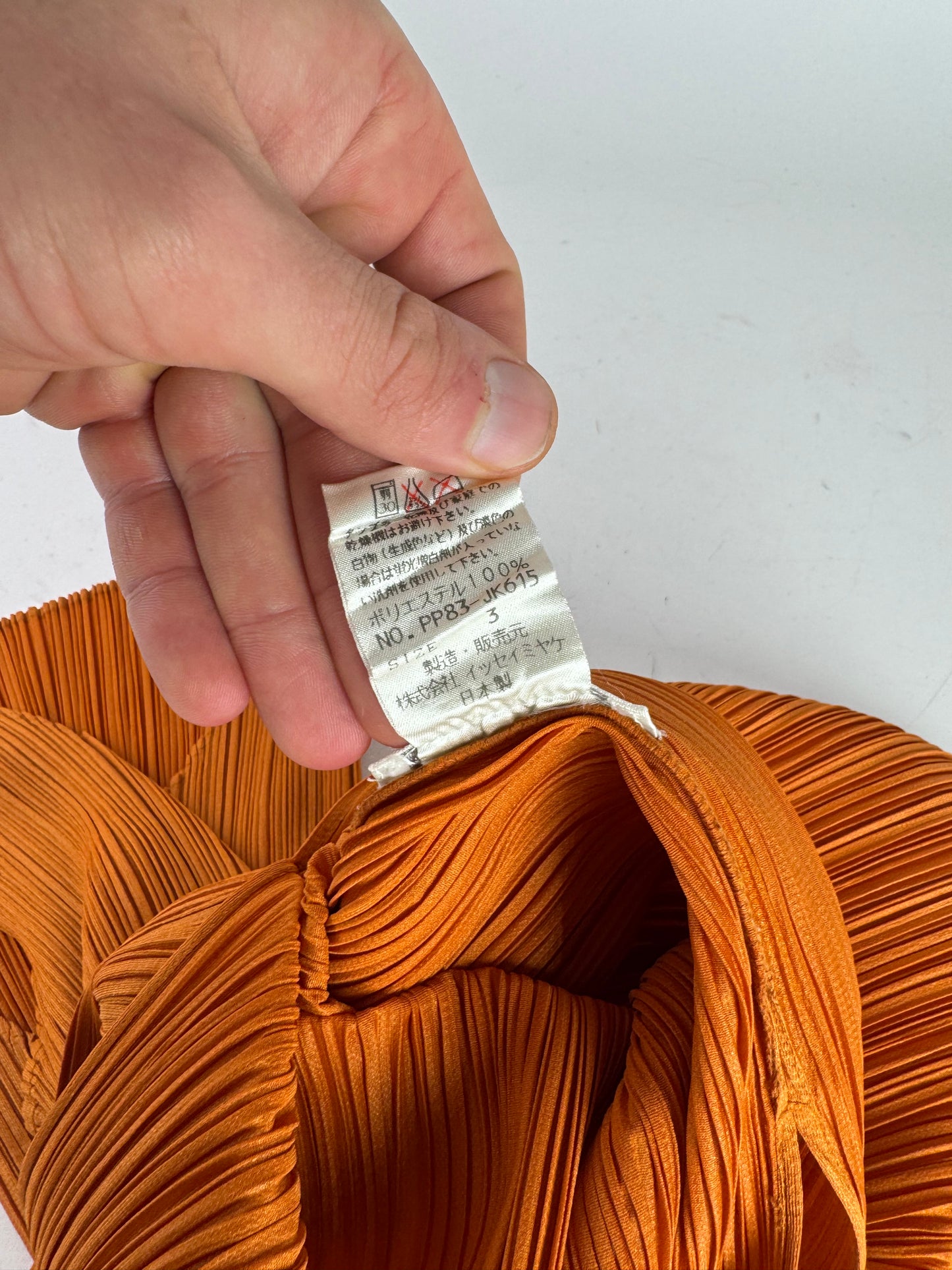 Vintage Issey Miyake Pleats Please Plissee Shirt Dress Orange M